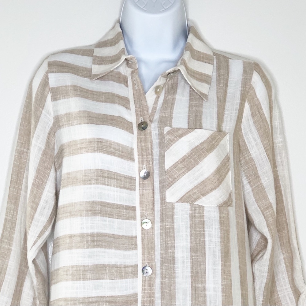 Soft Surroundings Linen Button Up Blouse. - image 2